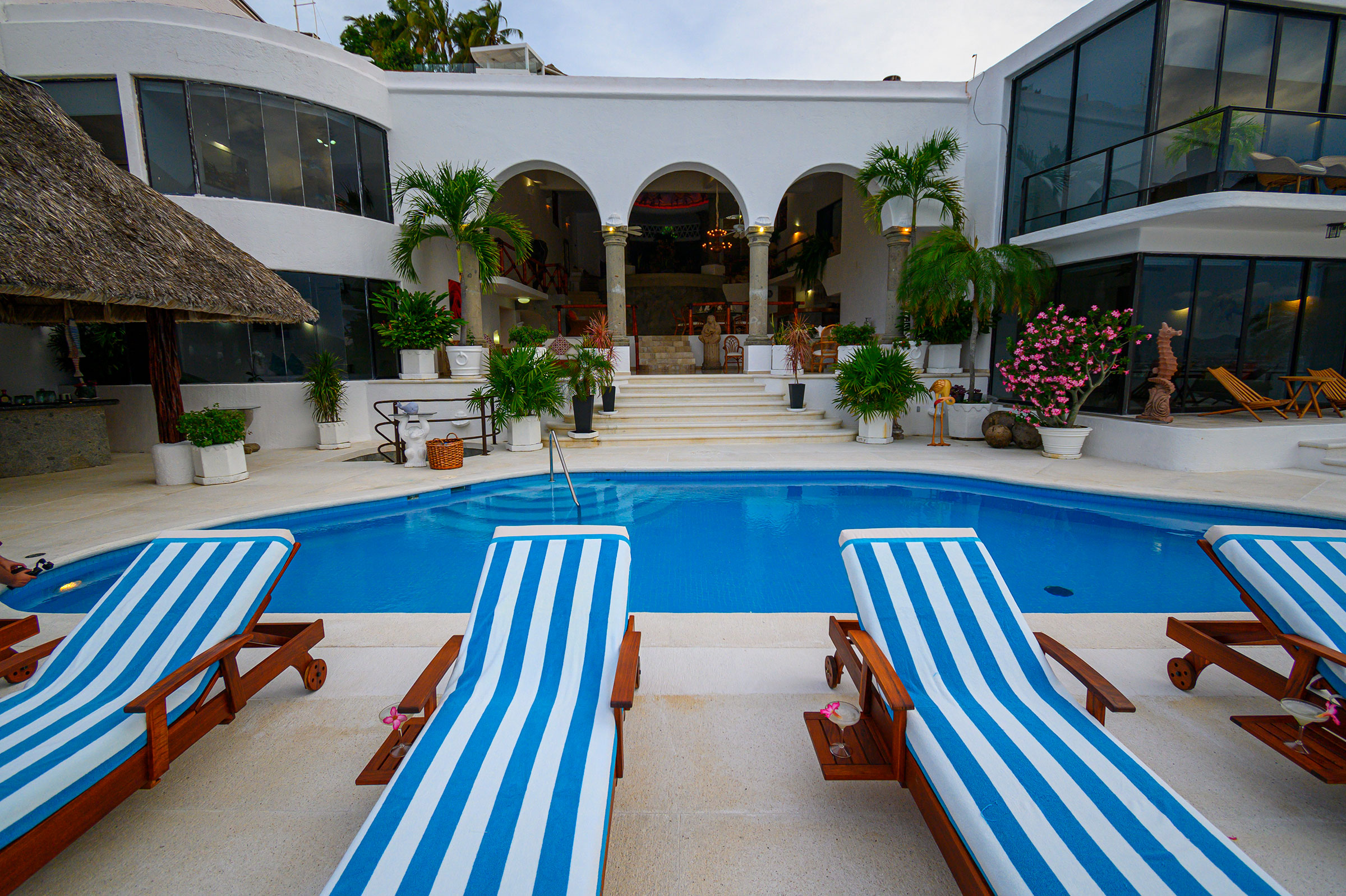 Pool area at Casa Buenos Aires, Acapulco