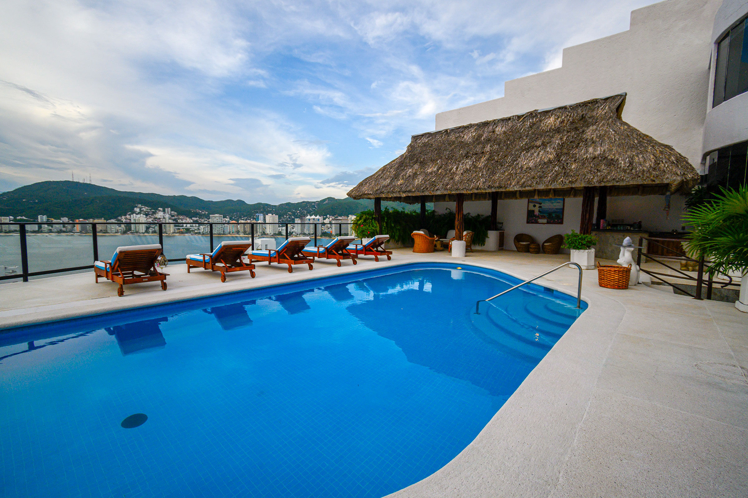 Pool area at Casa Buenos Aires, Acapulco