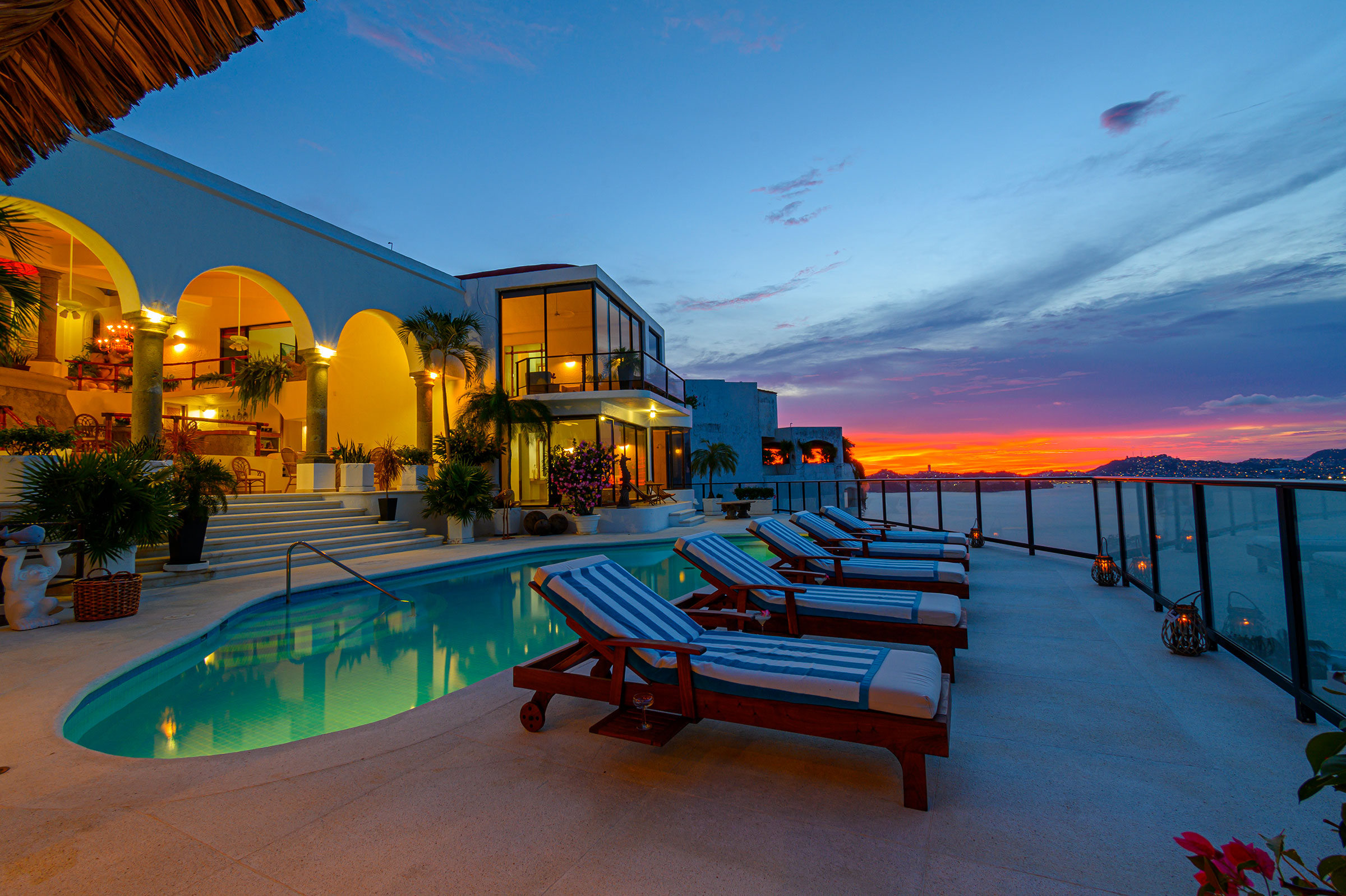 Pool area at Casa Buenos Aires, Acapulco